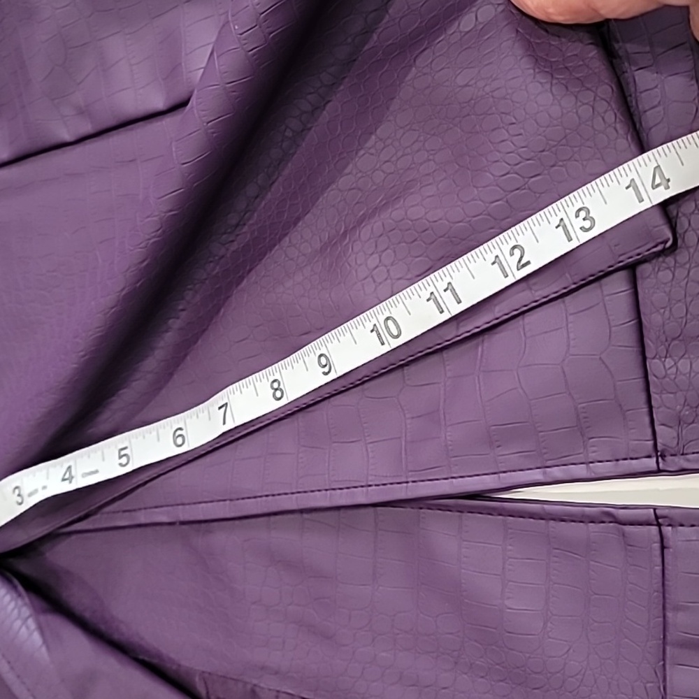 Suicide Squad Pleather Croc Print Trench Coat Purple Medium - Picture 12 of 17